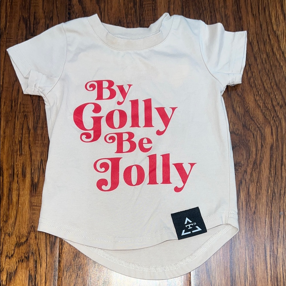 Kids' Cream Tee with Red Print